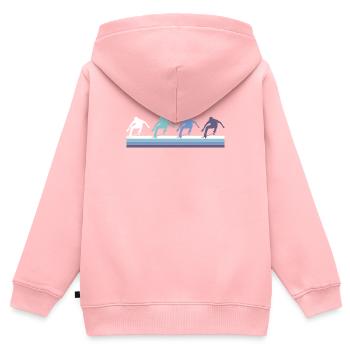 Skaten - Kinder Premium Organic Zip Hoodie - Rosa - Hinten - AI Model Kid Female (0cm)