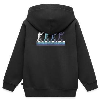 Paintball - Kinder Premium Organic Zip Hoodie - Schwarz - Hinten - AI Model Kid Male (0cm)