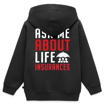 Funny Agent Broker - Kinder Premium Organic Zip Hoodie - Schwarz - Hinten - AI Model Kid Male (0cm)
