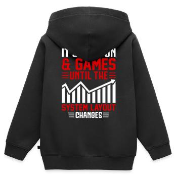 Lustiger Versicherungsmakler - Kinder Premium Organic Zip Hoodie - Schwarz - Hinten - AI Model Kid Male (0cm)