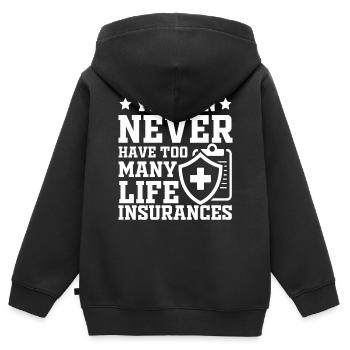 Funny Agent Broker - Kinder Premium Organic Zip Hoodie - Schwarz - Hinten - AI Model Kid Male (0cm)