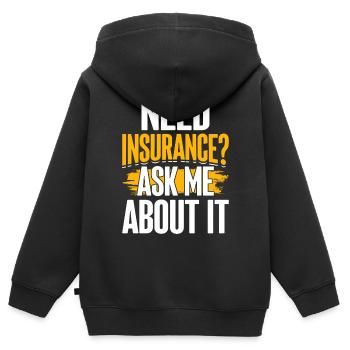 Lustiger Versicherungsmakler - Kinder Premium Organic Zip Hoodie - Schwarz - Hinten - AI Model Kid Male (0cm)