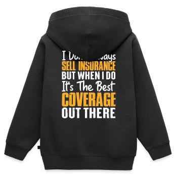 Lustiger Versicherungsmakler - Kinder Premium Organic Zip Hoodie - Schwarz - Hinten - AI Model Kid Male (0cm)