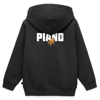 Klavier - Kinder Premium Organic Zip Hoodie - Schwarz - Hinten - AI Model Kid Male (0cm)