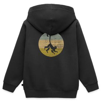 Affe - Kinder Premium Organic Zip Hoodie - Schwarz - Hinten - AI Model Kid Male (0cm)