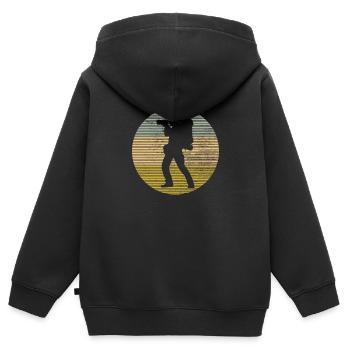 Fotografie - Kinder Premium Organic Zip Hoodie - Schwarz - Hinten - AI Model Kid Male (0cm)