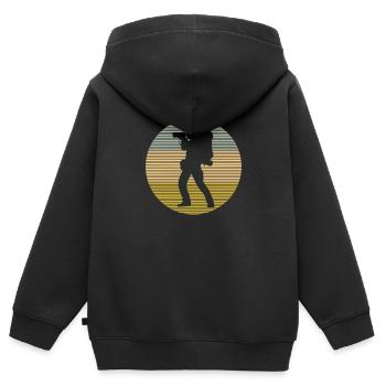 Fotografie - Kinder Premium Organic Zip Hoodie - Schwarz - Hinten - AI Model Kid Male (0cm)