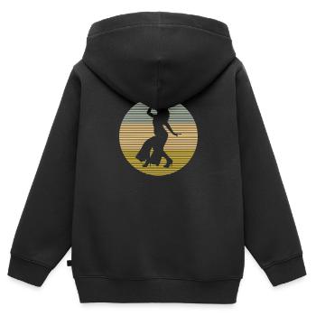 Singen - Kinder Premium Organic Zip Hoodie - Schwarz - Hinten - AI Model Kid Male (0cm)