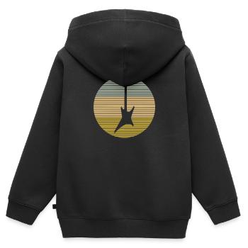 Jupe - Sweat Premium à capuche zippé enfant bio - noir - Dos - AI Model Kid Male (0cm)