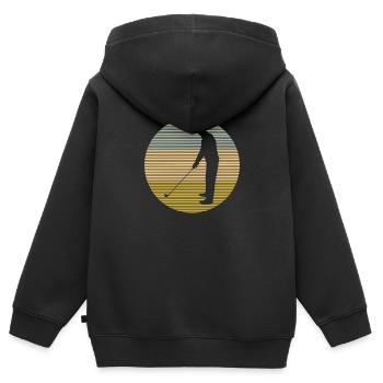 Golfe - Sweat Premium à capuche zippé enfant bio - noir - Dos - AI Model Kid Male (0cm)