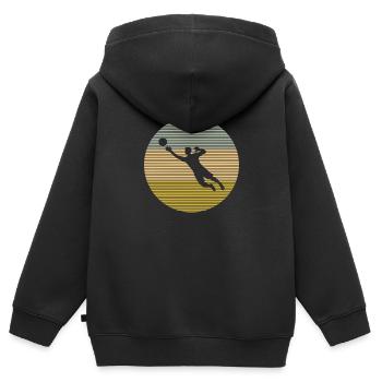 Torwart - Kinder Premium Organic Zip Hoodie - Schwarz - Hinten - AI Model Kid Male (0cm)