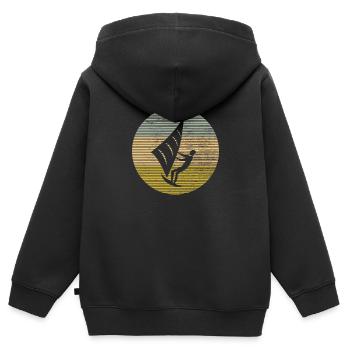 Kite - Kinder Premium Organic Zip Hoodie - Schwarz - Hinten - AI Model Kid Male (0cm)