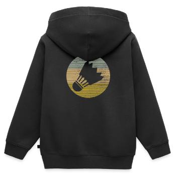 Federball - Kinder Premium Organic Zip Hoodie - Schwarz - Hinten - AI Model Kid Male (0cm)