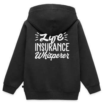 Funny Agent Broker - Kinder Premium Organic Zip Hoodie - Schwarz - Hinten - AI Model Kid Male (0cm)