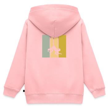 Singe - Sweat Premium à capuche zippé enfant bio - rose - Dos - AI Model Kid Female (0cm)