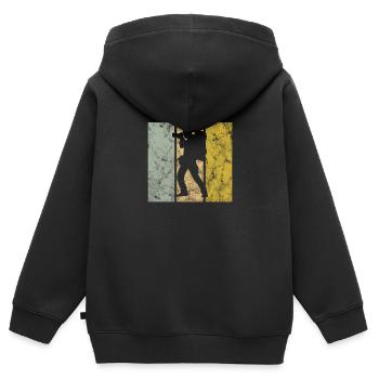Fotografie - Kinder Premium Organic Zip Hoodie - Schwarz - Hinten - AI Model Kid Male (0cm)