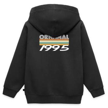 Original 1995 - Kinder Premium Organic Zip Hoodie - Schwarz - Hinten - AI Model Kid Male (0cm)