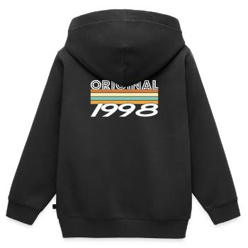 Original 1998 - Kinder Premium Organic Zip Hoodie - Schwarz - Hinten - AI Model Kid Male (0cm)