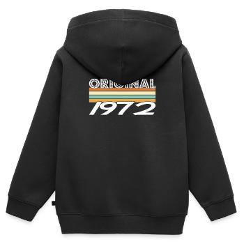 Original 1972 - Kinder Premium Organic Zip Hoodie - Schwarz - Hinten - AI Model Kid Male (0cm)