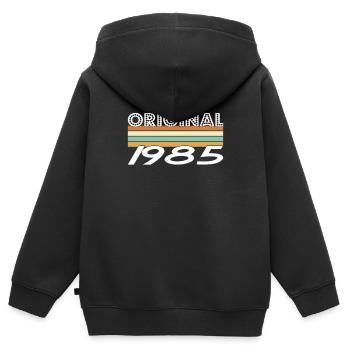 Original 1985 - Kinder Premium Organic Zip Hoodie - Schwarz - Hinten - AI Model Kid Male (0cm)