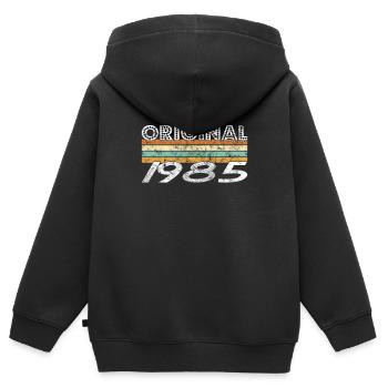 Original 1985 - Kinder Premium Organic Zip Hoodie - Schwarz - Hinten - AI Model Kid Male (0cm)