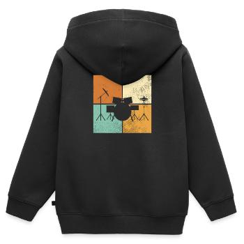 Percussion - Sweat Premium à capuche zippé enfant bio - noir - Dos - AI Model Kid Male (0cm)