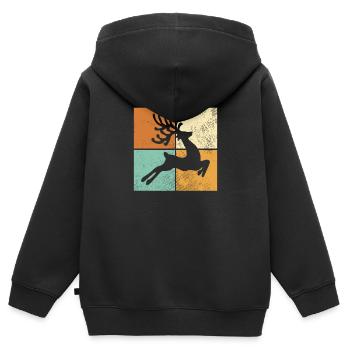 Élan - Sweat Premium à capuche zippé enfant bio - noir - Dos - AI Model Kid Male (0cm)