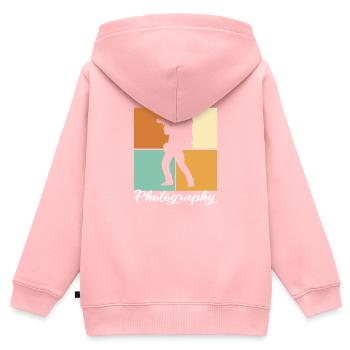 Fotografie - Kinder Premium Organic Zip Hoodie - Rosa - Hinten - AI Model Kid Female (0cm)