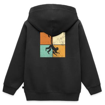 Affe - Kinder Premium Organic Zip Hoodie - Schwarz - Hinten - AI Model Kid Male (0cm)