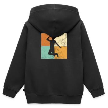 Singen - Kinder Premium Organic Zip Hoodie - Schwarz - Hinten - AI Model Kid Male (0cm)