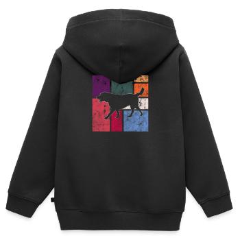 Chien - Sweat Premium à capuche zippé enfant bio - noir - Dos - AI Model Kid Male (0cm)