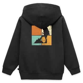 Bergsteigen - Kinder Premium Organic Zip Hoodie - Schwarz - Hinten - AI Model Kid Male (0cm)