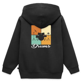 Percussion - Sweat Premium à capuche zippé enfant bio - noir - Dos - AI Model Kid Male (0cm)