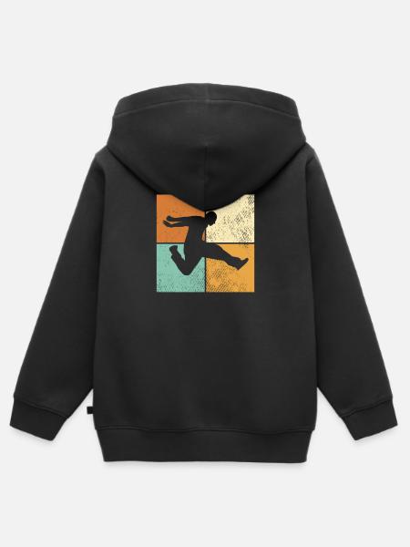 Parkour - Kinder Premium Organic Zip Hoodie - Schwarz