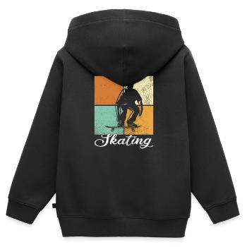 Skating - Kinder Premium Organic Zip Hoodie - Schwarz - Hinten - AI Model Kid Male (0cm)