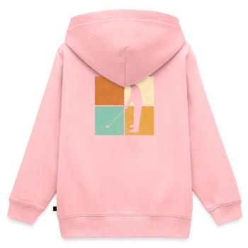 Golf - Kinder Premium Organic Zip Hoodie - Rosa - Hinten - AI Model Kid Female (0cm)