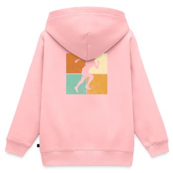 Joggen - Kinder Premium Organic Zip Hoodie - Rosa - Hinten - AI Model Kid Female (0cm)