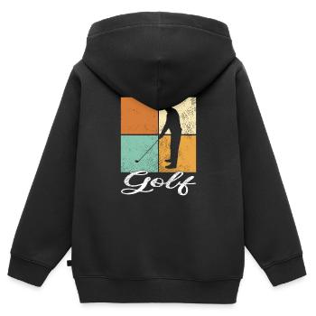 Golfe - Sweat Premium à capuche zippé enfant bio - noir - Dos - AI Model Kid Male (0cm)