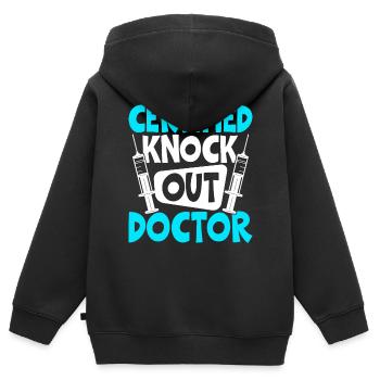 Lustiger Anästhesist Anästhesiologie - Kinder Premium Organic Zip Hoodie - Schwarz - Hinten - AI Model Kid Male (0cm)