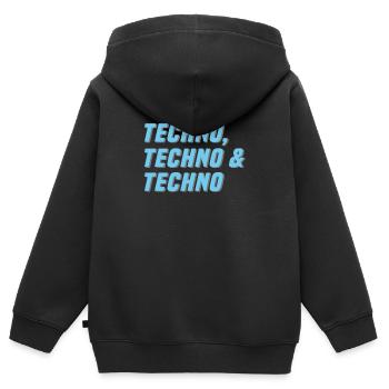 Techno Techno Techno - Kinder Premium Organic Zip Hoodie - Schwarz - Hinten - AI Model Kid Male (0cm)
