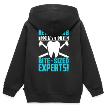 Funny experts for dental laboratory technology in Bissgrösse - Kids Premium Organic Zip-up Hoodie - black - Back - AI Model Kid Male (0cm)