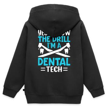 Funny Dental Lab Technician Dentist - Kids Premium Organic Zip-up Hoodie - black - Back - AI Model Kid Male (0cm)