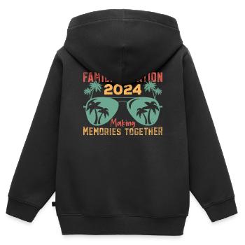 Sommerurlaub Familienurlaub - Kinder Premium Organic Zip Hoodie - Schwarz - Hinten - AI Model Kid Male (0cm)