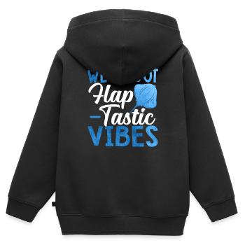 Manta rays Flap-tastic vibes Manta rays - Kids Premium Organic Zip-up Hoodie - black - Back - AI Model Kid Male (0cm)