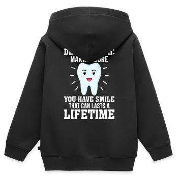 Funny dental technicians - Kids Premium Organic Zip-up Hoodie - black - Back - AI Model Kid Male (0cm)