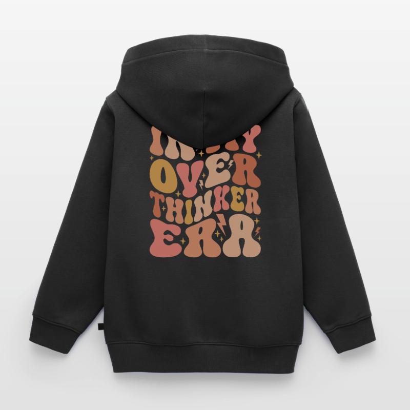 Dans mon ère Overthinker Overthink Groovy Sweat Premium à capuche zippé enfant bio