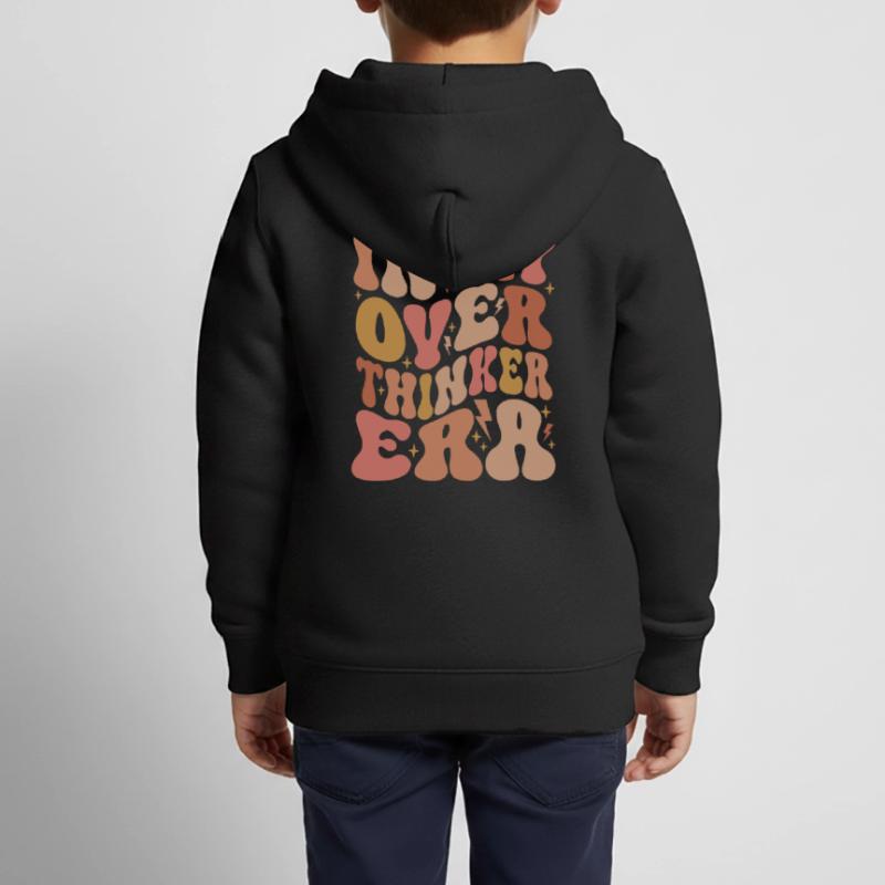 Dans mon ère Overthinker Overthink Groovy Sweat Premium à capuche zippé enfant bio