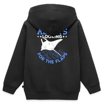 Manta Ray Seeks Flaps Manta Rays Lover Stingray - Kids Premium Organic Zip-up Hoodie - black - Back - AI Model Kid Male (0cm)