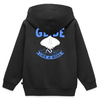 Mantarochen Gleiten Mantarochen Liebhaber - Kinder Premium Organic Zip Hoodie - Schwarz - Hinten - AI Model Kid Male (0cm)