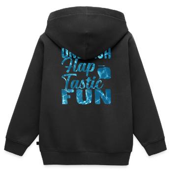 Manta ray flap - Tactile fun Manta rays - Kids Premium Organic Zip-up Hoodie - black - Back - AI Model Kid Male (0cm)